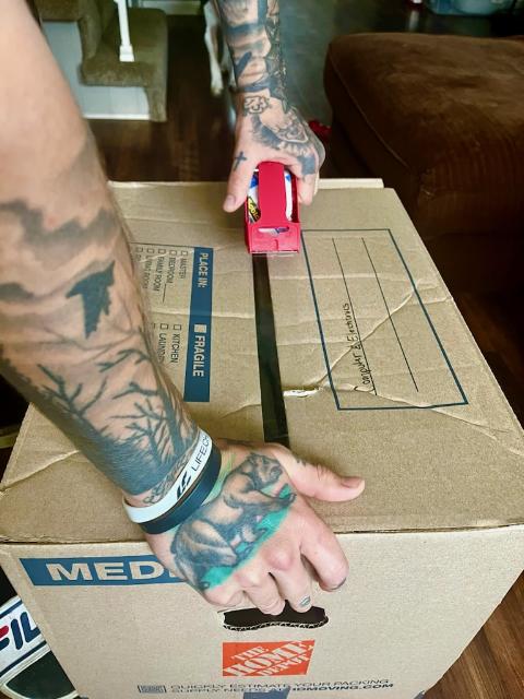 Taping a box